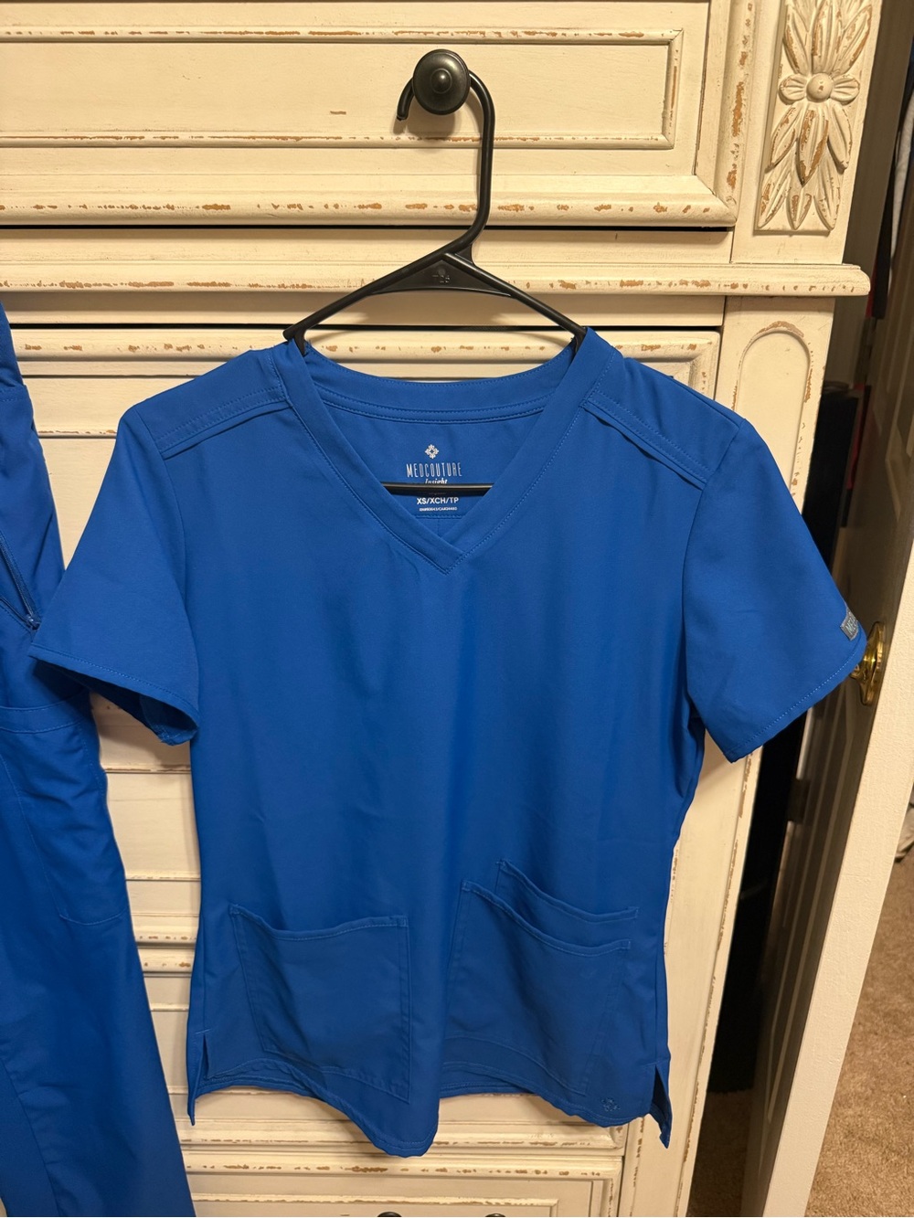 Med Couture Royal Blue V‑Neck Scrub Top
